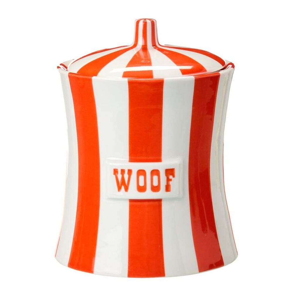 Jonathan Adler Red and White Striped Storage Jar